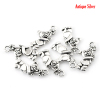 Picture of Zinc Based Alloy Charms Antique Silver Color Bear Animal Flower 19mm x 9mm, 15 PCs