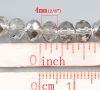 Picture of Crystal Glass Loose Beads Round French Gray Transparent Faceted About 6mm Dia, Hole: Approx 1mm, 44.3cm long, 2 Strands (Approx 100 PCs/Strand)