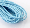 Picture of 10M Skyblue Braiding Leatheroid Jewelry Cord 3mm(1/8") thick 