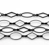Picture of Brass Link Chain Findings Oval & Rhombus Black 16x9mm(5/8"x3/8") 16x8mm(5/8"x3/8"), 1 Piece (Approx 1 M/Piece)                                                                                                                                                