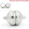 Picture of Brass Magnetic Clasps Half Ball Silver Tone 19mm( 6/8") x 12mm( 4/8"), 5 Sets