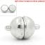 Picture of Brass Magnetic Clasps Half Ball Silver Tone 19mm( 6/8") x 12mm( 4/8"), 5 Sets