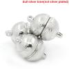 Picture of Brass Magnetic Clasps Half Ball Silver Tone 19mm( 6/8") x 12mm( 4/8"), 5 Sets