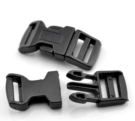 Plastic Shackles For Survival Bracelet Irregular Black 4.6cm x 2.1cm, 50 Sets