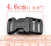 Bild von ABS Plastik Schäkel Verschluss für Survival Armbänder Unregelmäßig Schwarz 4.6cm x 2.1cm, 50 Sets