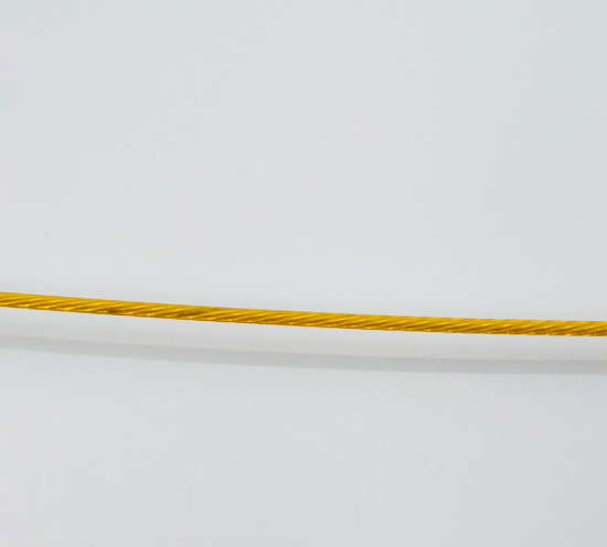 鋼線 ビーズワイヤースレッド、コード 金メッキ 0.8mm 直径、 1 巻 (約 15 M/巻) の画像
