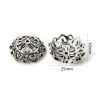 Picture of 20 Antique Silver Color Flower Bead Caps Findings 25x10mm, Fit 24mm bead