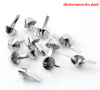 Picture of Iron Based Alloy Spike Rivet Studs Bottom Silver Tone 24x15mm(1"x5/8"), 100 PCs
