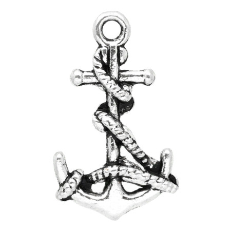 Charm Pendants Anchor Antique Silver Color 19x11mm,100PCs