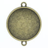 Bild von Zinklegierung Cabochon Fassung Verbinder Rund Bronzefarbe (für 25mm D) 35mm x 28mm 20 Stück