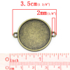 Bild von Zinklegierung Cabochon Fassung Verbinder Rund Bronzefarbe (für 25mm D) 35mm x 28mm 20 Stück