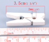 Picture of Wood Photo Paper Clothes Clothespin Clips Note Pegs White 35mm(1 3/8") x 7mm( 2/8"), 50 PCs