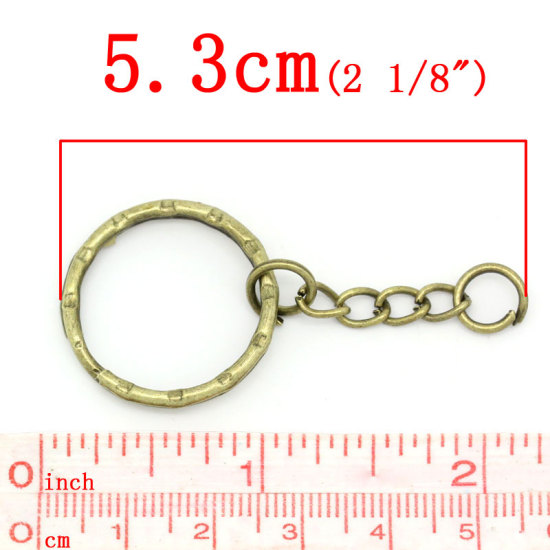 Изображение Кольцо для Ключей с цепочкой Античная Бронза 5,3см, 30 шт/уп
