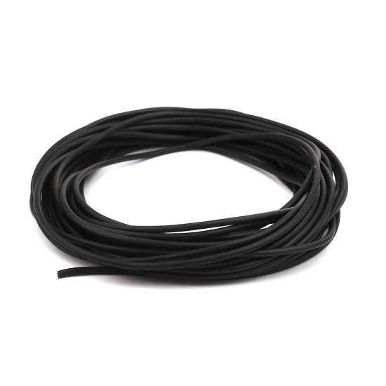 Picture of Rubber Jewelry Hollow Pipe Tube Cord Black 2.5mm, 10 M