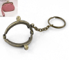 Picture of Iron Based Alloy Keychain & Keyring Kiss Clasp Lock Purse Frame Arch Antique Bronze Ball 4.2x3.5cm(1 5/8"x1 3/8"), Open Size: 6.3x4.2cm(2 4/8"x1 5/8", 2 PCs