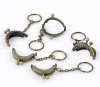 Picture of Iron Based Alloy Keychain & Keyring Kiss Clasp Lock Purse Frame Arch Antique Bronze Ball 4.2x3.5cm(1 5/8"x1 3/8"), Open Size: 6.3x4.2cm(2 4/8"x1 5/8", 2 PCs