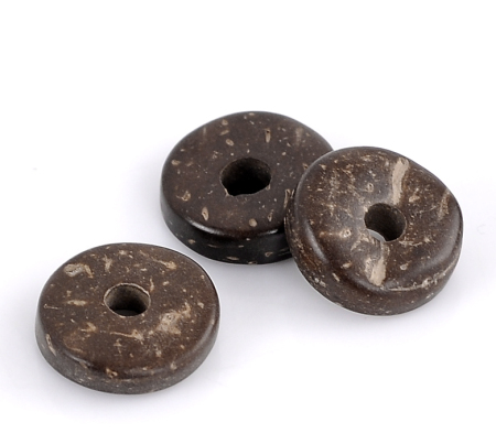 Coconut Shell Spacer Beads Round Natural About 12mm Dia, Hole: Approx 1.7mm-4mm, 200 PCs
