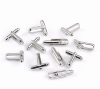 Picture of 10 PCs Brass Cuff Links Cylinder Silver Tone 24mm x 7mm