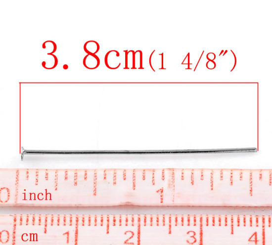 Изображение Пины с Шляпкой Серебряный Тон 3,8см*2,3мм, 500 шт/уп