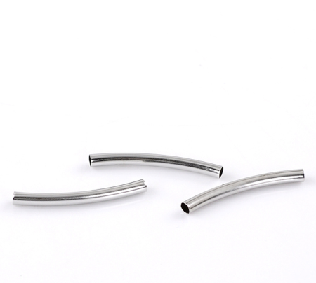 Picture of Brass Beads For DIY Jewelry Making Curved Tube