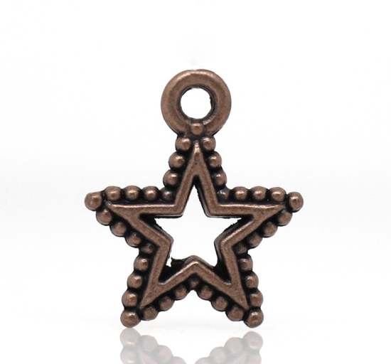 Picture of Charm Pendants Star Antique Copper 15x18mm,50PCs 