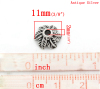 Picture of Zinc Based Alloy Beads Caps Flower Antique Silver Color Leaf Pattern (Fits 12mm-14mm Beads) 11mm x 11mm, 100 PCs
