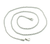 Picture of Stainless Steel Braided Rope Chain Necklaces Silver Tone 53cm(20 7/8") long, Chain Size: 2.3mm(1/8"), 5 PCs