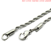 Picture of Stainless Steel Braided Rope Chain Necklaces Silver Tone 53cm(20 7/8") long, Chain Size: 2.3mm(1/8"), 5 PCs