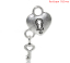 Picture of Charm Pendants Heart Lock&Key Antique Silver Color 26x13mm,50PCs