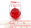 Imagen de Transparente Cuentas Chicle Acrílico de Bola,Al Azar 20mm Diámetro, Agujero: acerca de 2.5mm, 20 Unidades