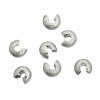 Picture of Brass Crimp Beads Silver Tone Sparkledust, Overall Closed Size: 4mm( 1/8") Dia, Open Size: 5mm( 2/8") Dia, 200 PCs                                                                                                                                            