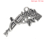 Picture of Charm Pendants Gun Revolver Antique Silver Color Flower Pattern 33x16mm,20PCs