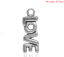 Immagine di Lega di Zinco Charm Ciondoli Alfabeto Argento Antico Striscia Disegno Messaggio LOVE Intagliato 21.0mm x 8.0mm, 50 Pz