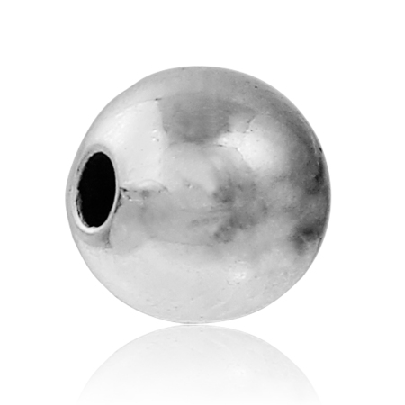 Picture of Acrylic Bubblegum Beads Ball Silver Tone About 8mm Dia, Hole: Approx 2mm, 200 PCs