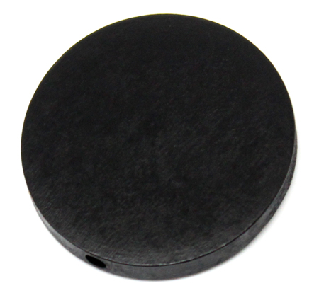 Natural Wood Spacer Beads Flat Round Black About 30mm Dia,Hole:Approx 2.3mm,30PCs
