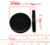 Image de 30Pcs Perles d'entretoise plates-rondes en bois Noir, Dia.30mm, Dia.de trous:environ 2.3mm