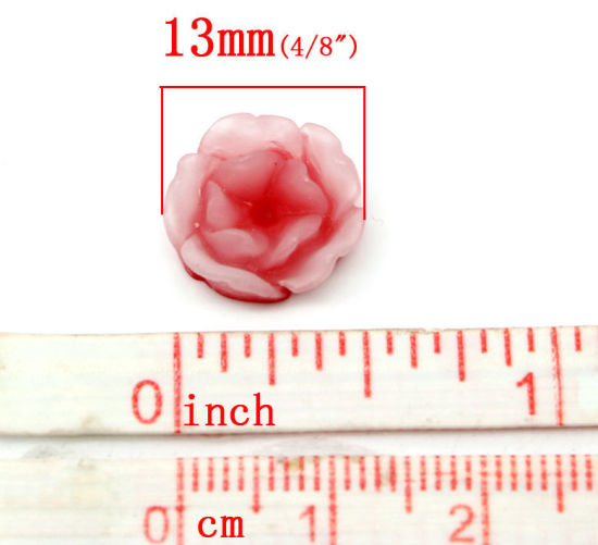 Picture of Resin Embellishment Flower At Random Color Mixed 13x13mm(4/8"x4/8"), 100 PCs