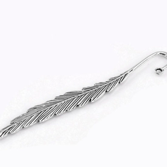 Picture of Zinc Based Alloy Bookmark Feather Antique Silver Color 11.7cm(4 5/8"), 50 PCs