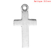 Picture of Zinc Based Alloy Easter Charms Cross Antique Silver Color 25x13mm(1"x4/8"), 50 PCs