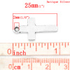 Picture of Zinc Based Alloy Easter Charms Cross Antique Silver Color 25x13mm(1"x4/8"), 50 PCs