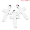 Picture of Zinc Based Alloy Easter Charms Cross Antique Silver Color 25x13mm(1"x4/8"), 50 PCs