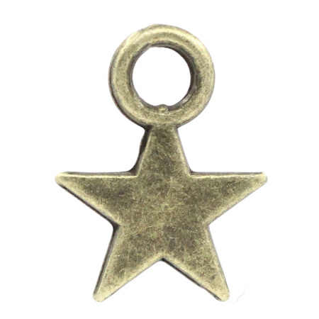 Charm Anhänger Stern Bronzefarbe 11mmx8mm, 300er Packung