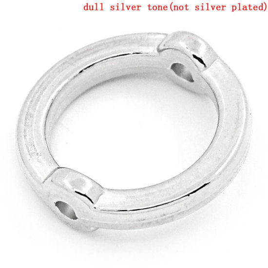 Image de Perle Métallisée Bubblegum en CCB Plastique Cercle Argent Mat 14mm Dia, Taille de Trou: 1mm, 40 PCs