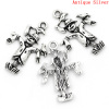 Picture of Zinc Based Alloy Charms Halloween Scarecrow Antique Silver Color 25x17mm(1"x 5/8"), 30 PCs