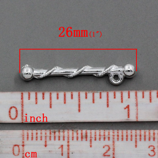 Picture of Charm Pendants Majorette Baton Silver Plated 26x3.5mm,30PCs