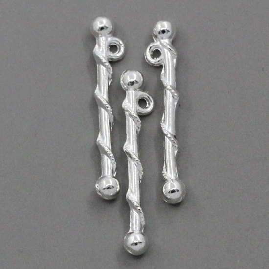 Picture of Charm Pendants Majorette Baton Silver Plated 26x3.5mm,30PCs
