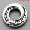 Picture of Zinc Based Alloy Spacer Beads Round Antique Silver Color Carved About 15mm Dia, Hole:Approx 1.6mm, 50 PCs