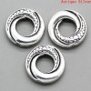 Picture of Zinc Based Alloy Spacer Beads Round Antique Silver Color Carved About 15mm Dia, Hole:Approx 1.6mm, 50 PCs