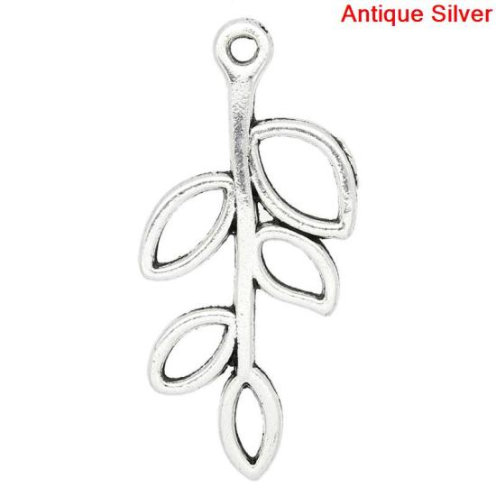 Image de 30 Pendentifs breloque Feuilles Accesoires 3.3x1.6cm B23496