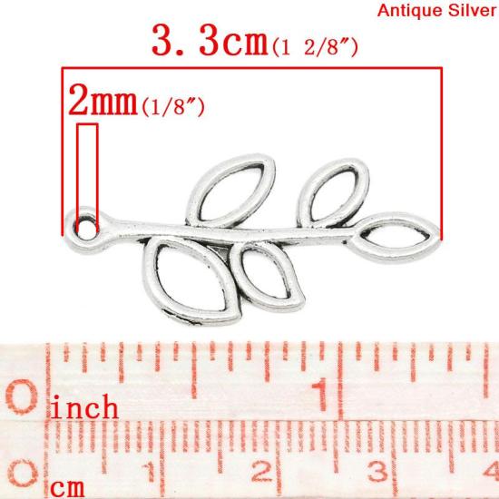 Image de 30 Pendentifs breloque Feuilles Accesoires 3.3x1.6cm B23496